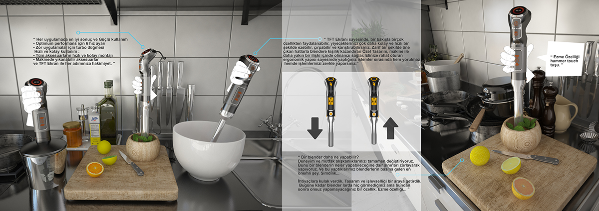 industrial design，Kitchen supplies，Electric Blender，Handheld device，Arcelic，